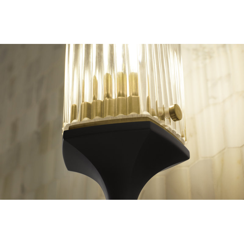 Occasion 1 - Light Plug-in Armed Sconce, Black\Brass Trim