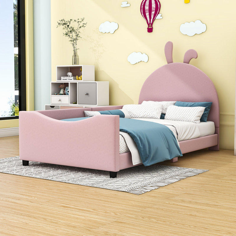 Allinah Upholstered Platform Bed, Pink