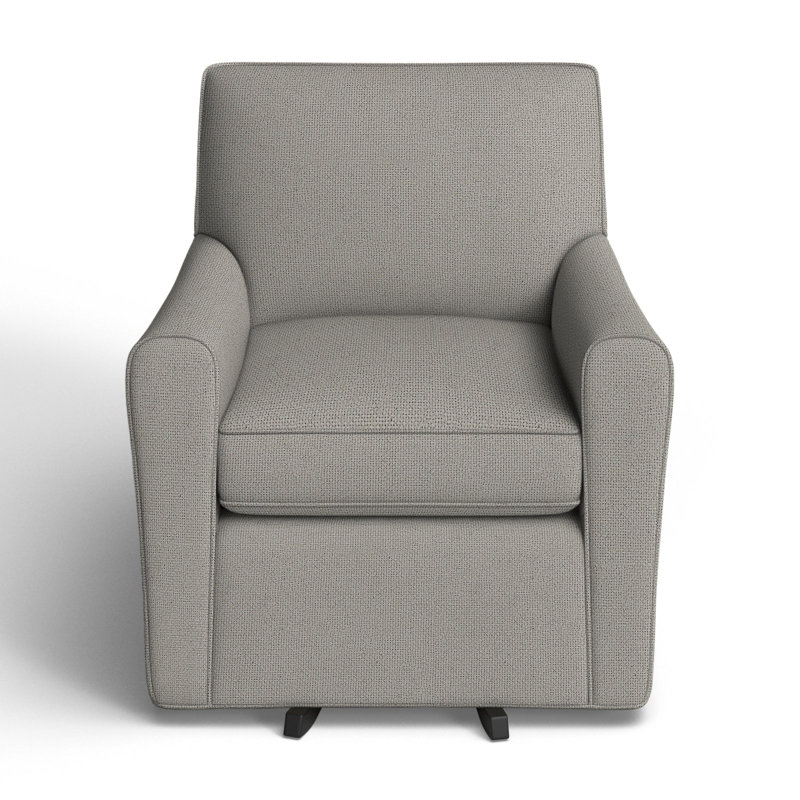Mikeno Upholstered Swivel Armchair, Ida Light Gray