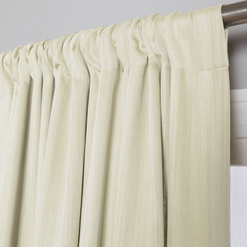 Chiricahua Polyester/Cotton Light-Filtering Solid Color Curtain Panel With Rod Pocket Top , Natural