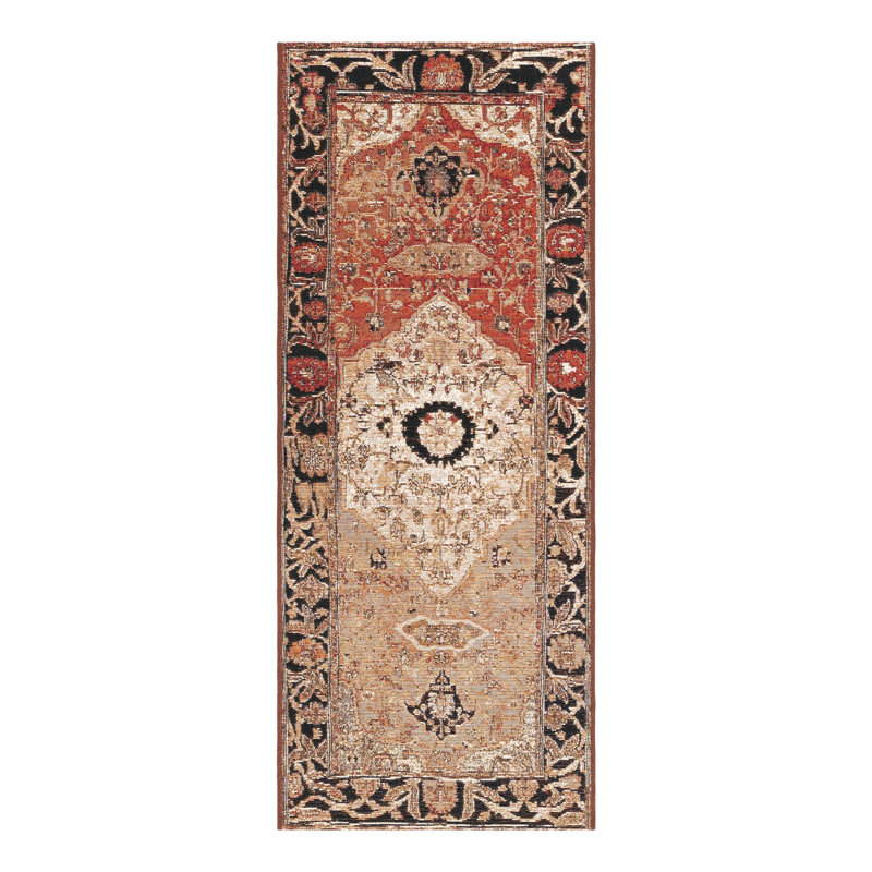 Oriental Machine Made Power Loom Rectangle 5'1" x 8' Polypropylene Plastic Indoor / Outdoor Area Rug in Brown/Beige/Navy