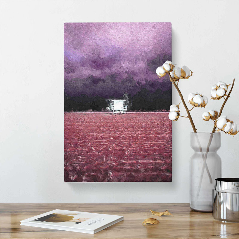 Lifeguard Station On Santa Monica Beach - Wrapped Canvas Painting, 50cm H x 35cm W x 3cm D