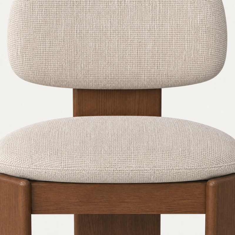 Chaise de salle à manger Gaba, Beige, Chêne foncé