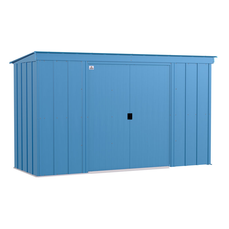 10 ft. x 4 ft. Blue Grey Galvanized Steel Storage Shed