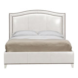 Caroline/Casey Leather Solid Wood Bed