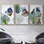 «Monstera IV», ensemble de 3 reproductions sur toiles-97708599-97708602