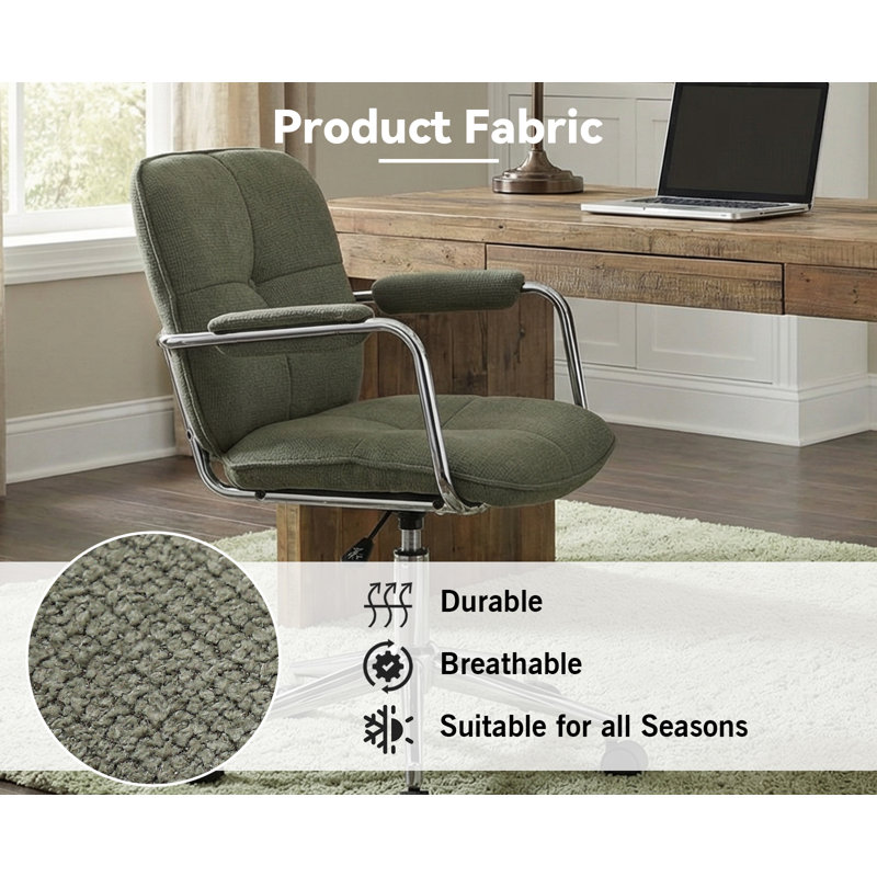 George Oliver Chenille Office Chair, Green