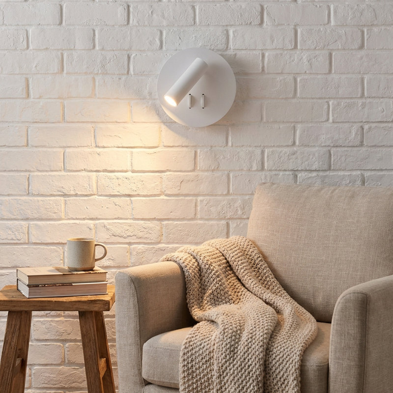Applique murale moderne réglable avec lumière de lecture et lumière d'ambiance Pacitte - 3 W + 6 W - 3 000 K pour les chambres