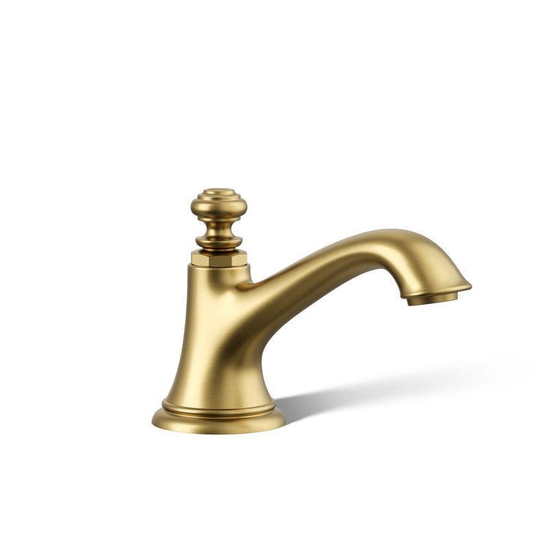 Artifacts Bathroom Sink Spout with Bell Design, Vibrant Brushed Moderne Brass