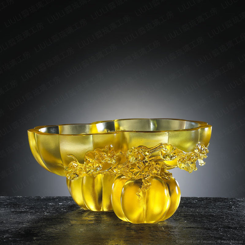 Sculpture en forme de courge en cristal