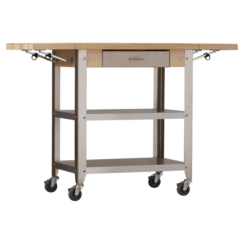 Cucina Elegante Kitchen Cart with Wood Top, 2 Included