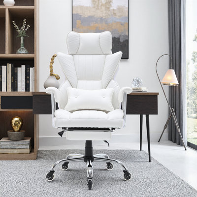 Offrez-vous un confort haut de gamme: Fauteuil de direction inclinable robuste avec repose-pieds intégré pour les grands et grands utilisateurs - Conception ergonomique et roues silencieuses
