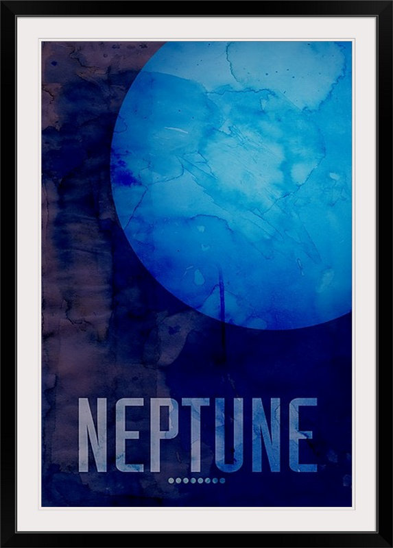 «The Planet Neptune» par Francy, impression, H 38 po x l 28 po x P 1 po, Cadre noir