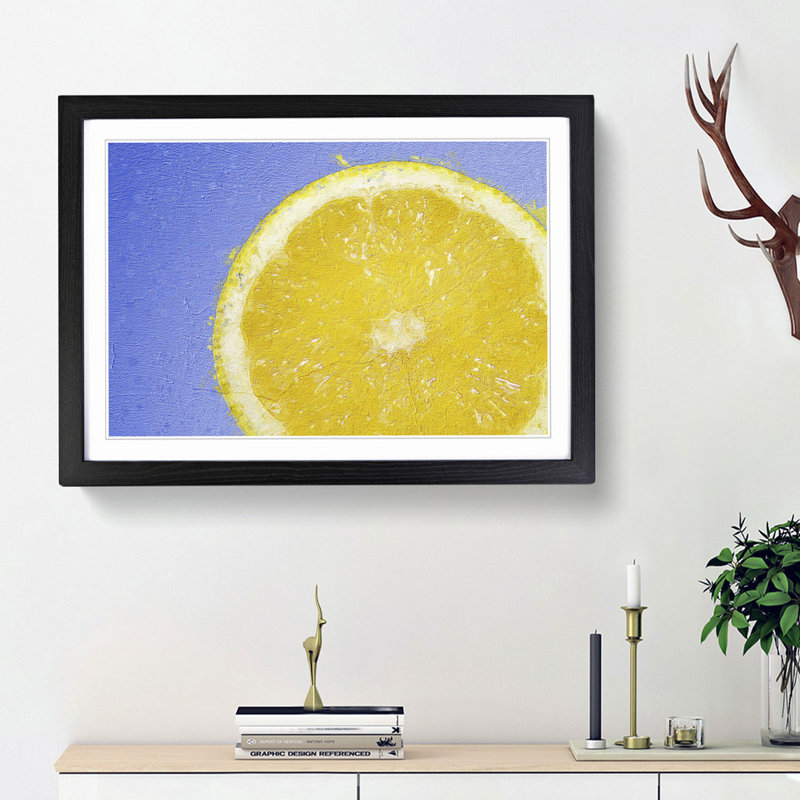 Lemon Slice - Picture Frame Painting Print, Black Framed, 36cm H x 48cm W x 2cm D