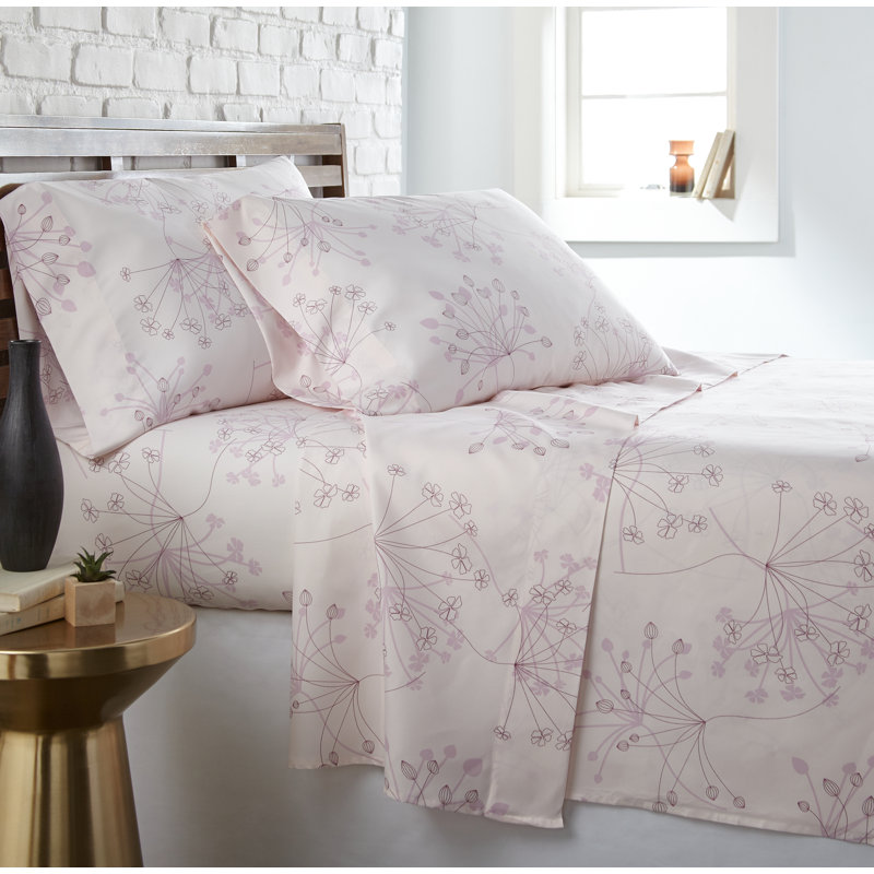 Ensemble de draps à motif floral doux Vilano Choice, Reine, Rose pastel