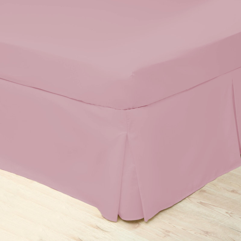 200 TC 50/50 Percale Polycotton Percale Fitted Sheet, Double (4'6), Blush