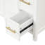 Meuble-lavabo 36 po avec lavabo en céramique, blanc, 2 portes, 3 tiroirs, armoire de rangement - planches, peint en blanc, deux cuves à gauche