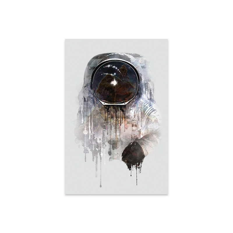 Astronaute I, impression sur verre acrylique, H 32 po x l 24 po x P 0,25 po
