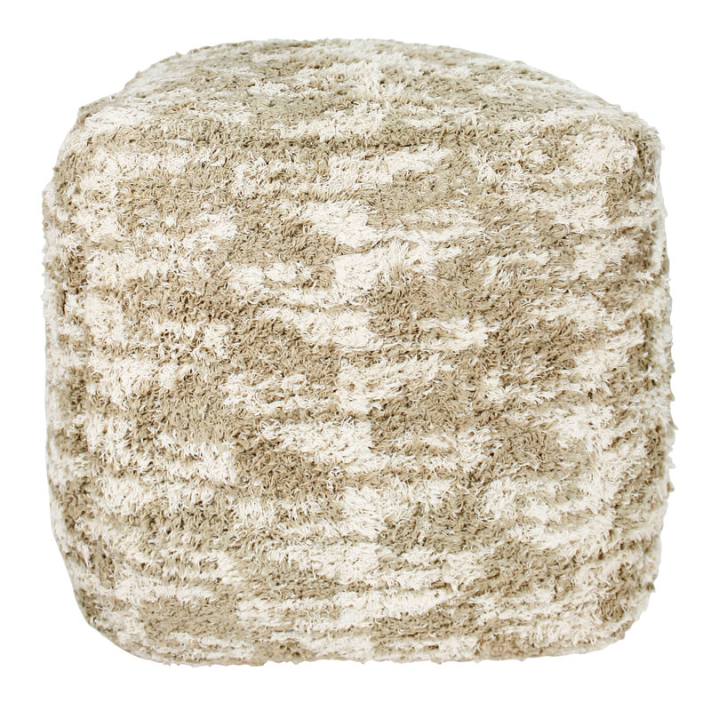 Repose-pieds rembourré Coltun, Coton beige 100 %
