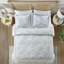Édredon 100% coton très grand - blanc avec broderie couleur dollar sable, ensemble surdimensionné confortable en coton, accent