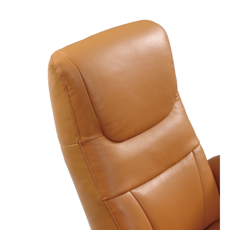 Macon Leather Swivel Power Recliner, Cognac