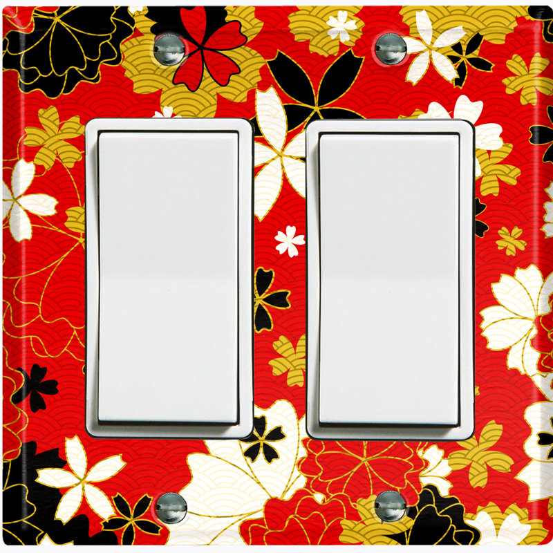 Patterned 2 - Gang Toggle Light Switch Standard Wall Plate