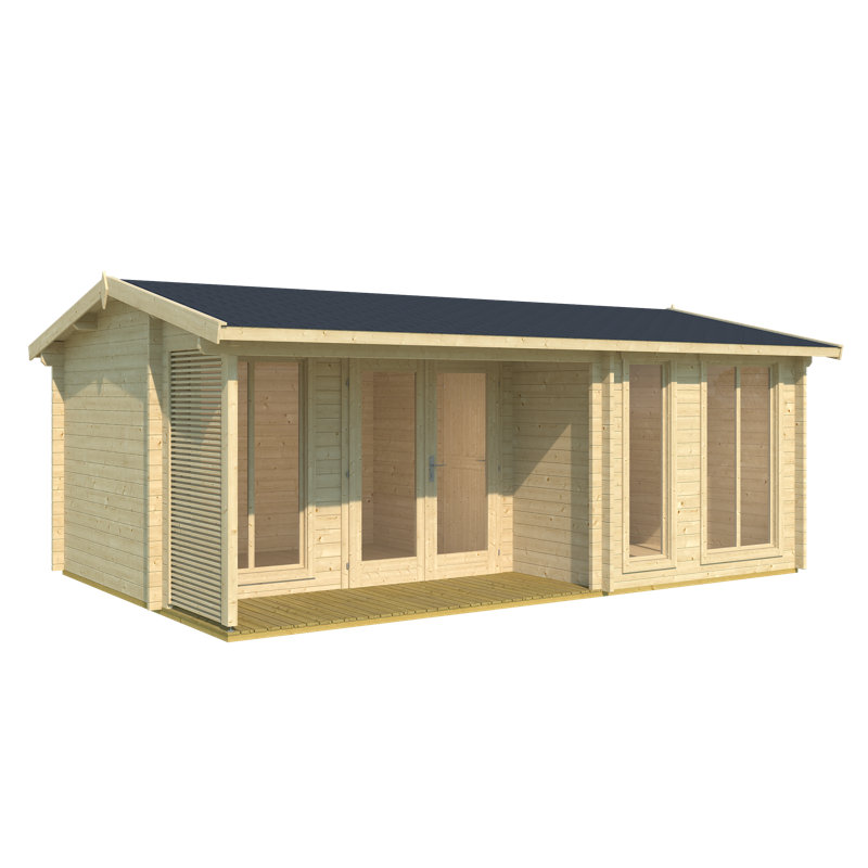 Lasita 19 x 12.5 Ft. Premium Log Cabin With Tempered Double Glazing (44mm)