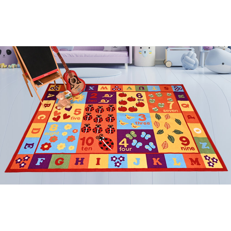 Furnish my Place Nielsville 740 ABC with Numbers ABC Area Rug for Kids | Educational Alphabet Letter & Numbers | Nurseries Kindergarten | Play Area | Multicolor