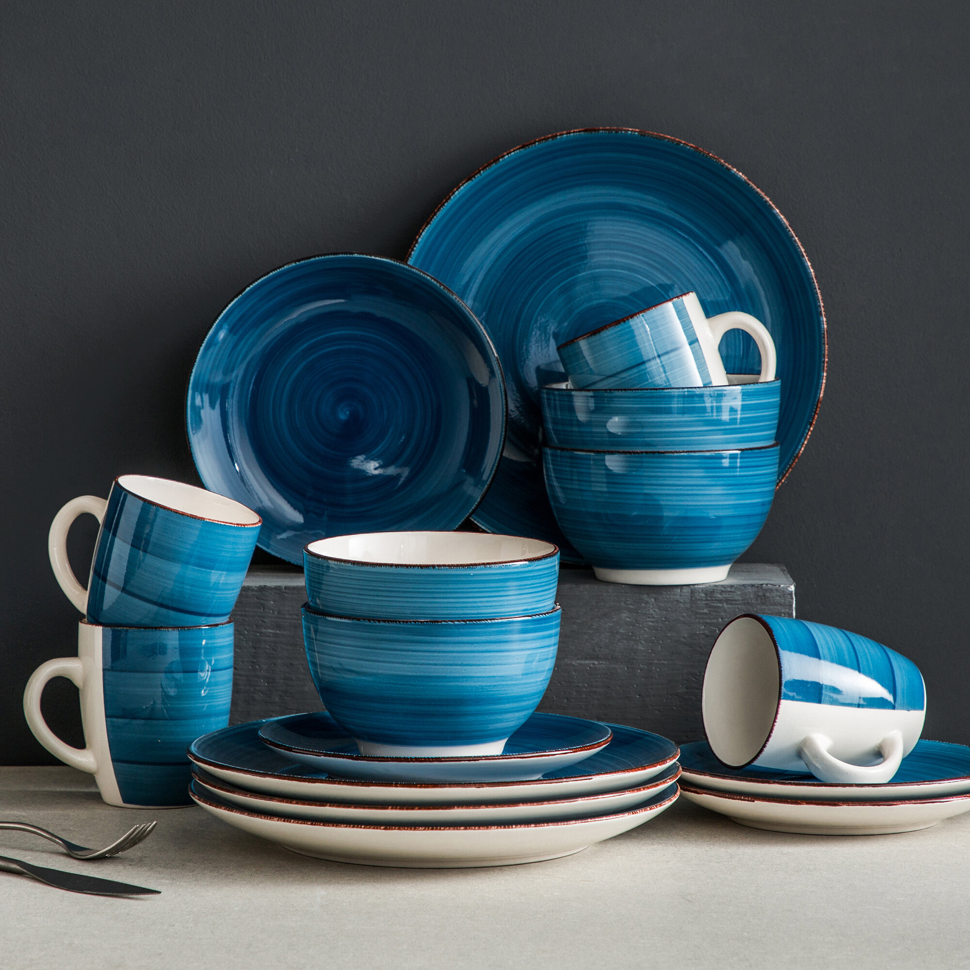 Bungalow Rose Jafari 16 Piece Stoneware Dinnerware Set - Service for 4 ...