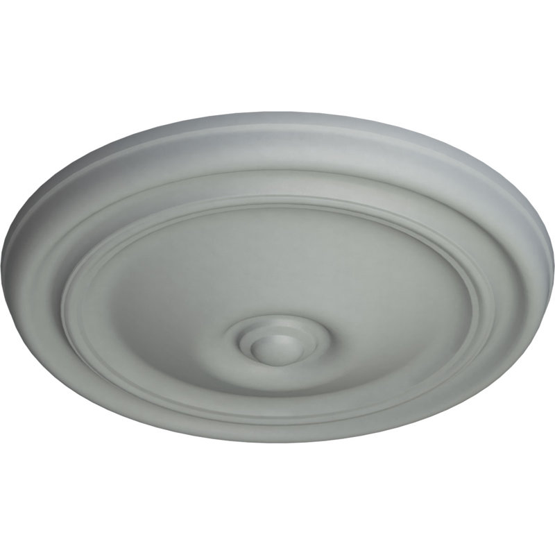 Médaillon de plafond traditionnel Endurathane, DO 12 po x P 1 po (convient aux auvents jusqu'à 2 3/4 po), fini givré peint à la main