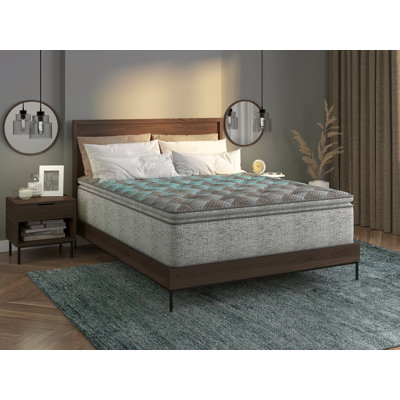 Matelas à ressorts ensachés Restonic Comfort Care hybride, à plateau-coussin européen et moelleux, confort moelleux