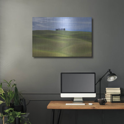 «Val d'Orcia respite» par IMB, art mural en métal, 24 po x 16 po