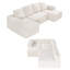 Canapé modulaire modulaire, canapé modulaire en forme de U avec méridienne, canapé modulaire Cloud avec éponge à rebond élevé et densité, canapé rembourré en velours côtelé avec coussin pour le salon, la chambre à coucher, beige
