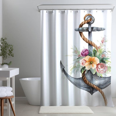 Shower Curtain MI88 – Polyester Shower Curtain, Dye Sublimation Print, 71" W × 74" L