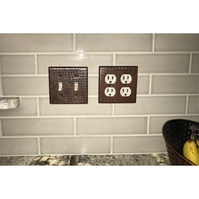 Plaque d'interrupteur cuivre double, 4 trous
