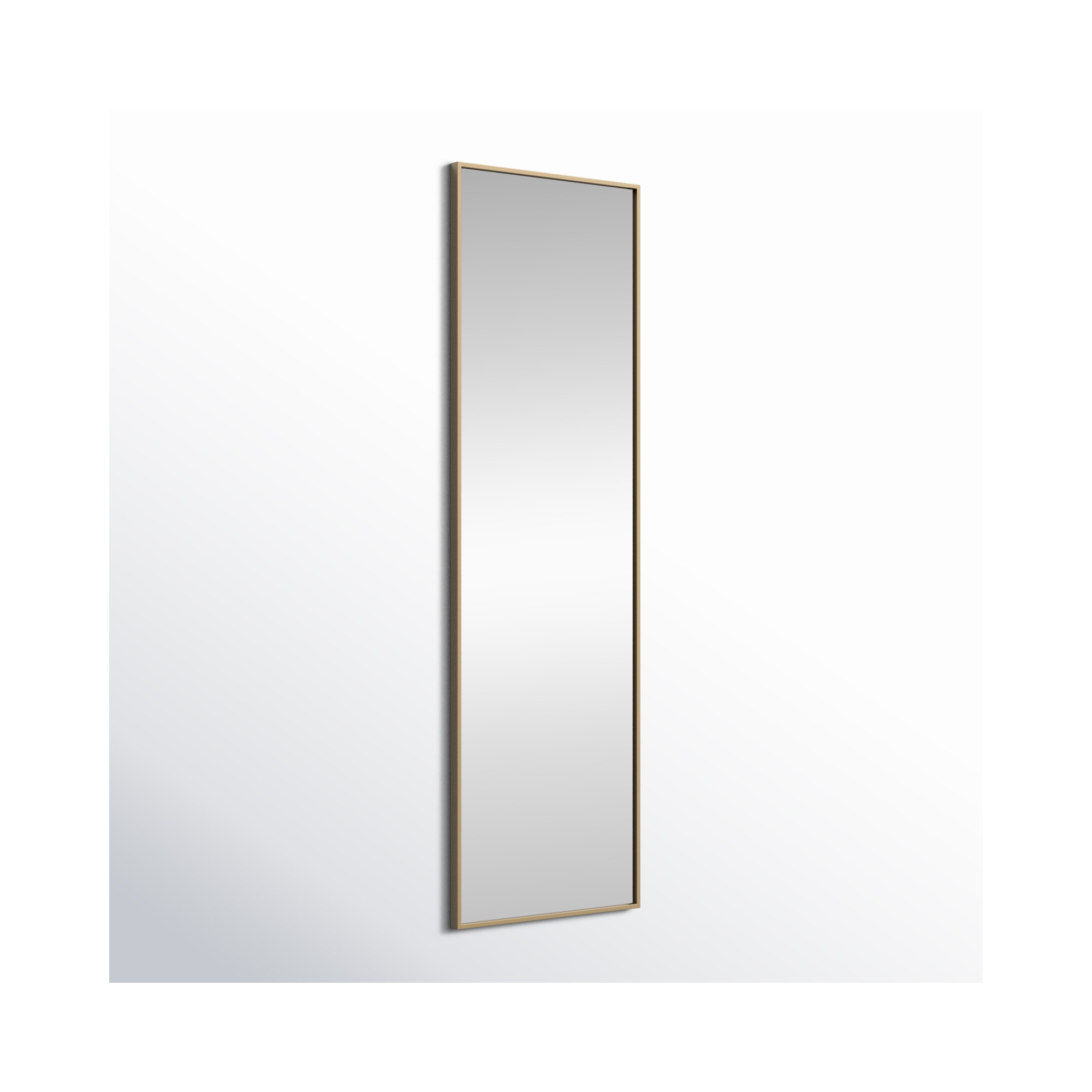 Sabine Metal Rectangle Wall Mirror, Brass, 60" x 18"