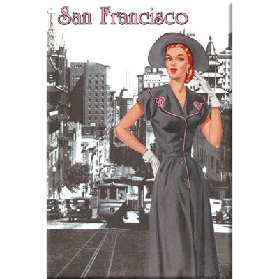 Style san francisco, 1950 affiche rétro sur toile tendue
