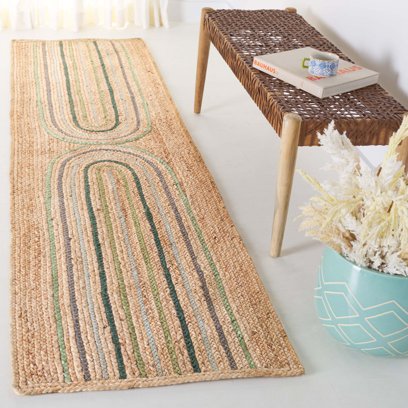 Natural Fiber Flat Weave Jute Pile Rug, Round 6'