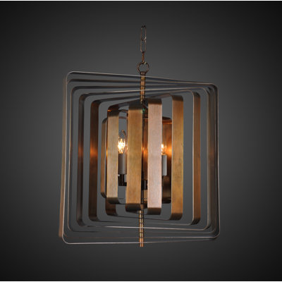 Lustre géométrique 4 lumières façon bougie
