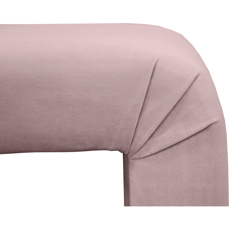 Edenborn Velvet Upholstered Bench, Pink Velvet