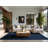 Soft Plush Esser July 4Th Modern & Contemporary Abstract Area Rug in Gray – Navy Binding-1940600297