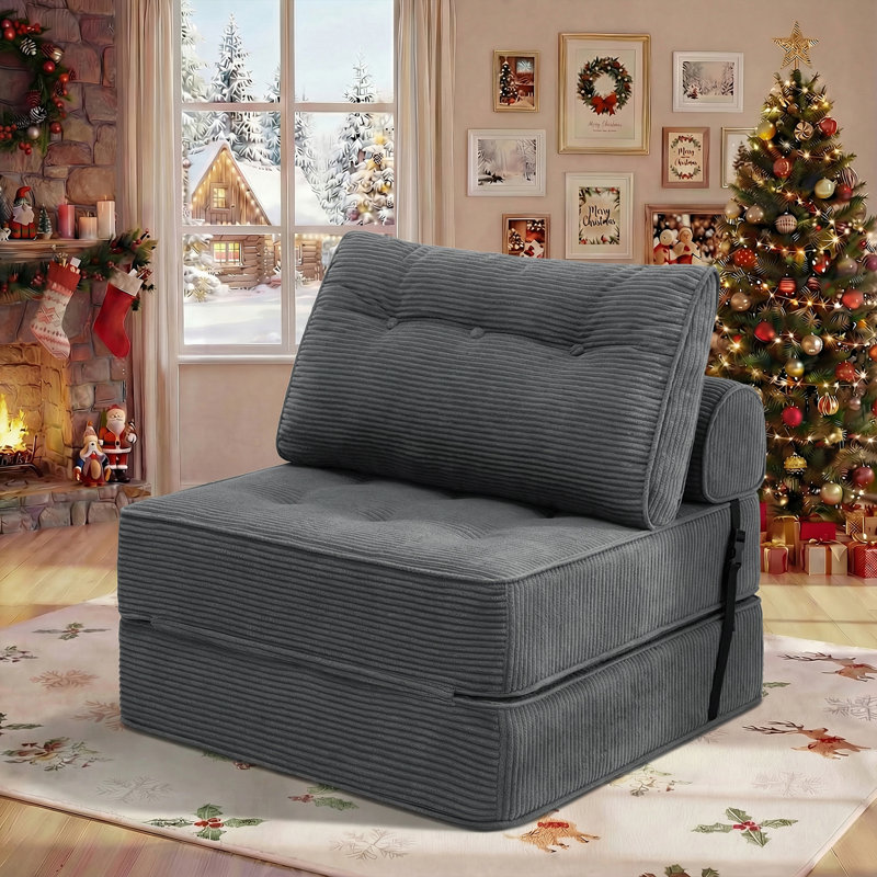 Canapé-lit Boneless, canapé-lit 3 en 1, H 32,28 po x l 31,5 po x P 31,5 po, 1, Gris