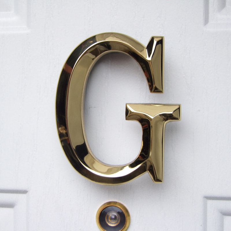 Heurtoir de porte lettre monogramme, Laiton, G