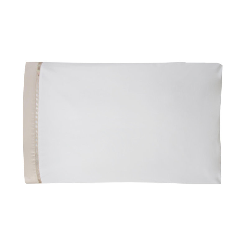 Escada 100% Cotton Percale pillowcases (pack 2 un), Standard, white-latte