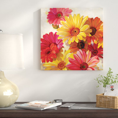 Marguerites pour spring, peinture sur toile tendue