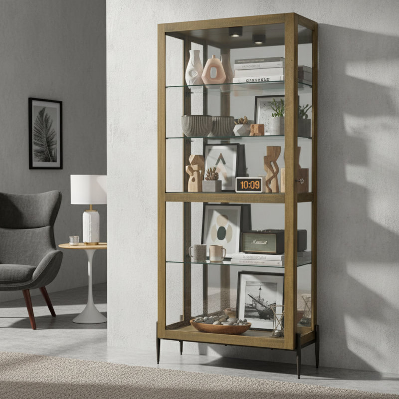 Ansel Lighted Curio Cabinet