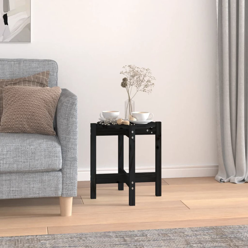 Wrigley Solid Wood Four Leg Coffee Table, Black, 45cm H x 42.5cm W x 42.5cm D