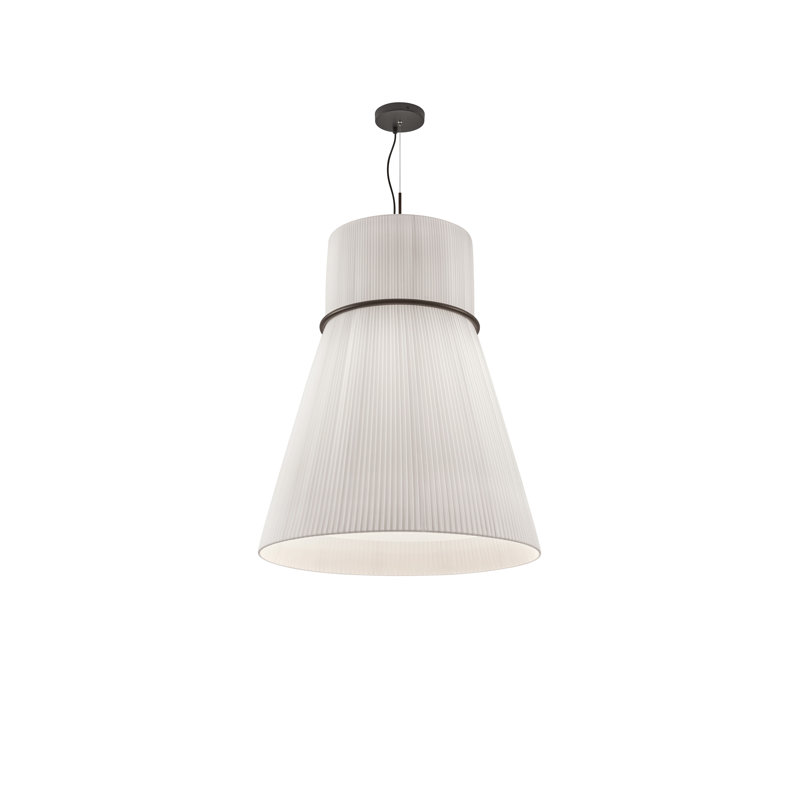 Luminaire suspendu géométrique 5 lumières Folie, Ruban blanc translucide