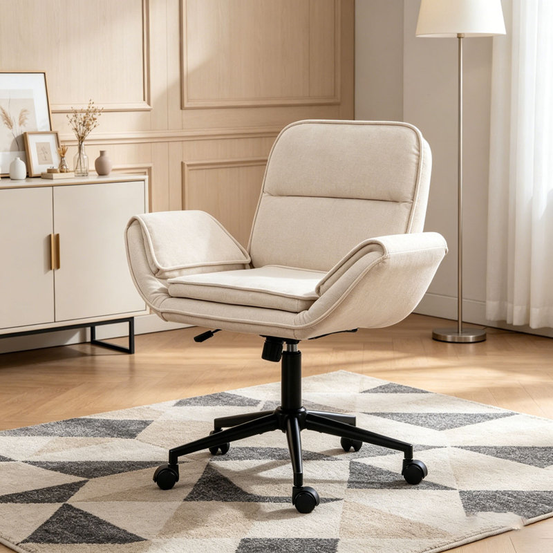 Chaise de bureau Criss Cross, Tissu, Beige