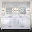 Meuble-lavabo double blanc 84 po X P 22 po P, plateau en quartz blanc et Miroirs-118001523